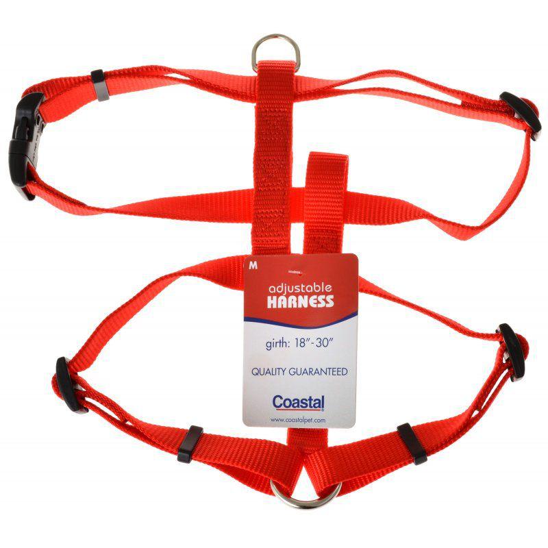 Coastal Pet Nylon Adjustable Harness - Red-Dog-Coastal Pet-Medium (Girth Size 18"-30")-