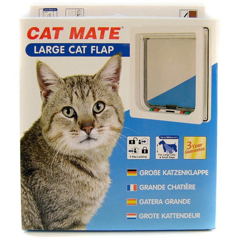 Cat Mate 4-Way Locking Self Lining Door-Large Cat Small Dog-Dog-Cat Mate-9.5"H x 2.25"W x 11.4"D-