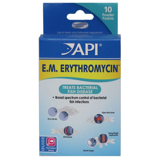 API E.M. Erythromycin Powder-Fish-API-10 Packets - (200 mg Each)-