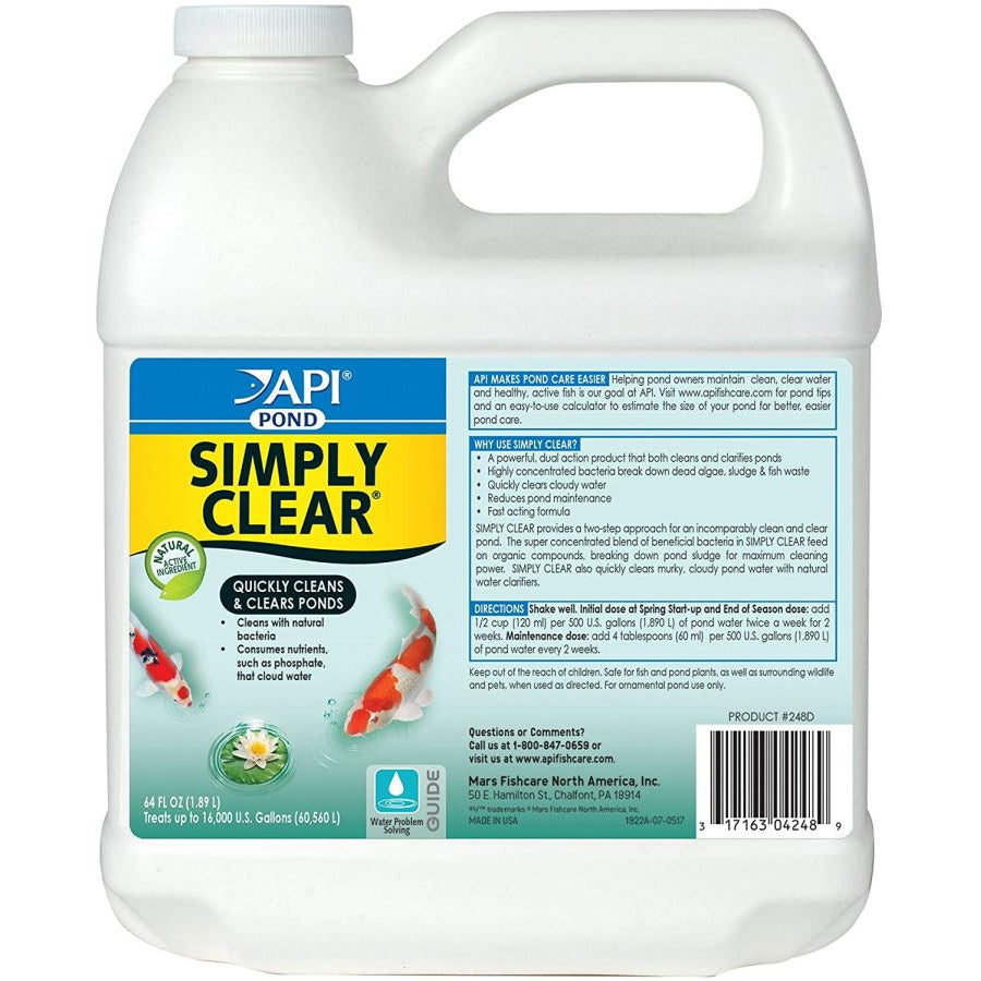 PondCare Simply-Clear Pond Clarifier-Fish-Pond Care-64 oz (Treats up to 16,000 Gallons)-