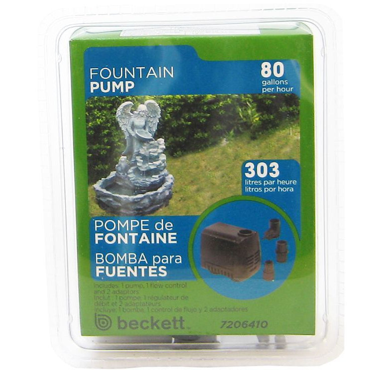 Beckett Fountain Pump for Indoor or Outdoor-Fish-Beckett-60 GPH-