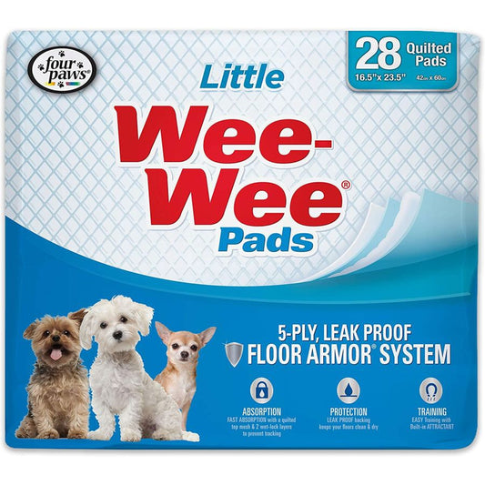 Four Paws Wee Wee Pads for Little Dogs-Dog-Four Paws-28 Pack (22" Long x 23" Wide)-