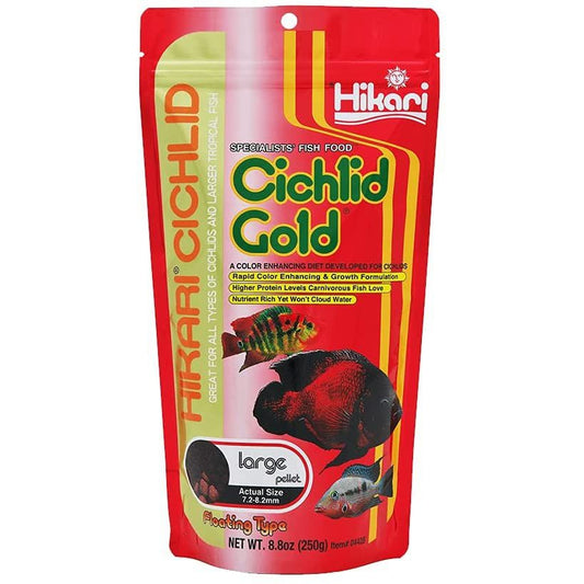 Hikari Cichlid Gold Color Enhancing Fish Food - Large Pellet-Fish-Hikari-8.8 oz-