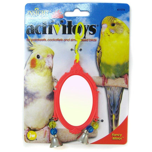 JW Insight Fancy Mirror Bird Toy - Assorted-Bird-JW Pet-Fancy Mirror Bird Toy - Assorted Colors-