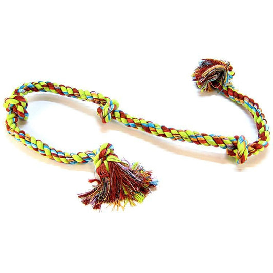 Flossy Chews Colored 5 Knot Tug Rope-Dog-Mammoth-Super X-Large (6' Long)-