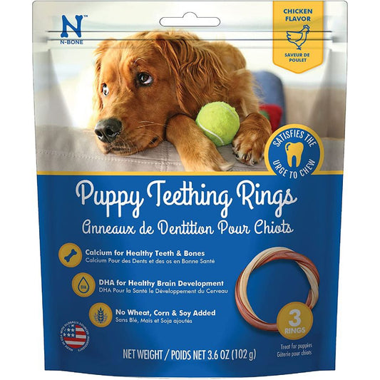 N-Bone Puppy Teething Ring - Chicken Flavor-Dog-N-Bone-Puppy Teething Ring - 3.5" Diameter (3 Pack)-