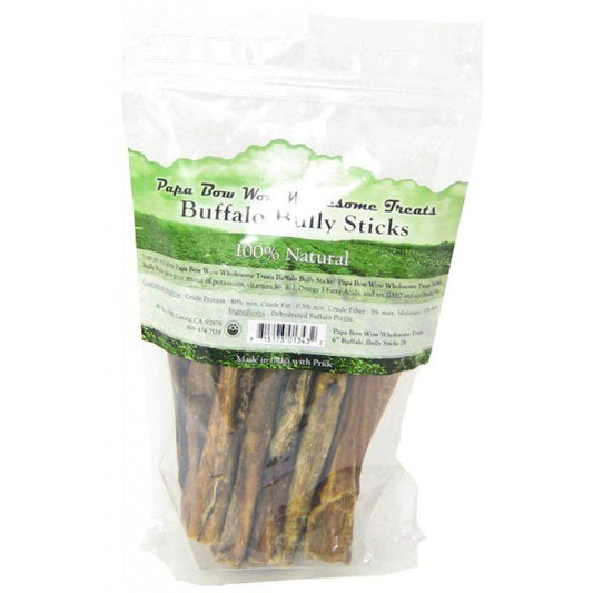 Papa Bow Wow Buffalo Bully Sticks - 6" Long-Dog-Papa Bow Wow-1 lb-
