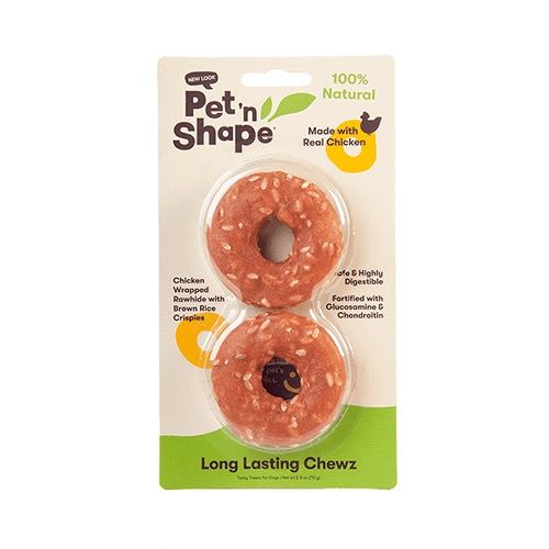 Pet 'n Shape Long Lasting Chewz Rings - Chicken Flavor-Dog-Pet 'n Shape-2.5 oz - 2.5" Diameter (2 Pack)-