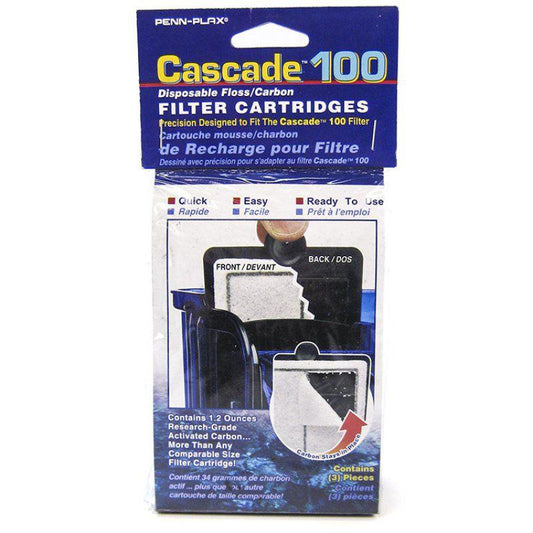 Cascade 100 Disposable Floss & Carbon Power Filter Cartridges-Fish-Cascade-3 Pack-