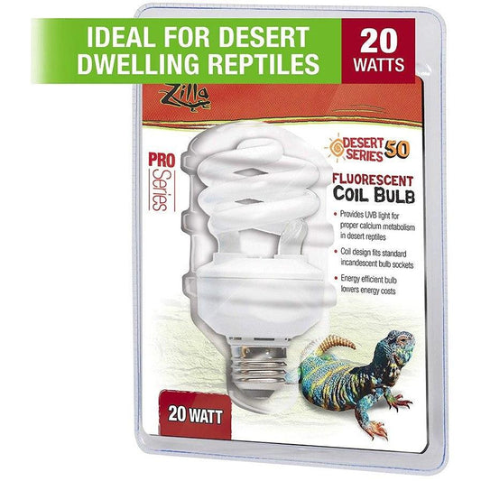 Zilla Desert UVB Coil Bulb-Reptile-Zilla-20 Watts-