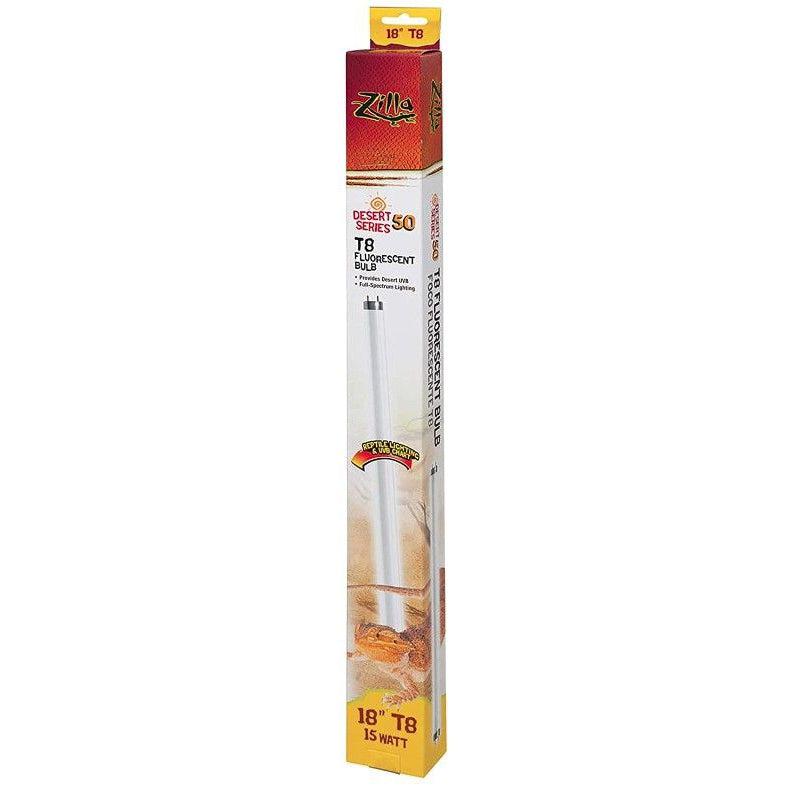Zilla Desert Series Flourescent Reptile T8 UVB Bulb-Reptile-Zilla-15 Watts (18" Bulb)-