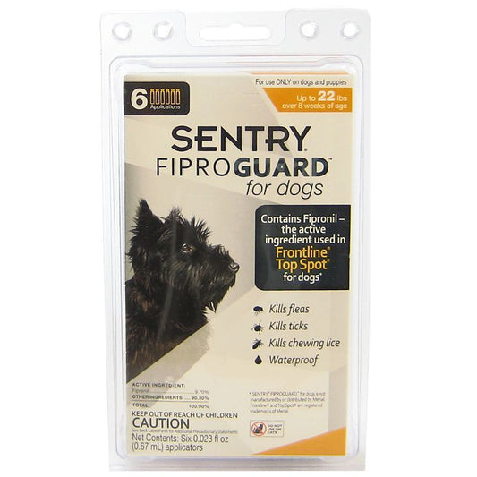 Sentry FiproGuard for Dogs-Dog-Sentry-Dogs up to 22 lbs (6 Doses)-
