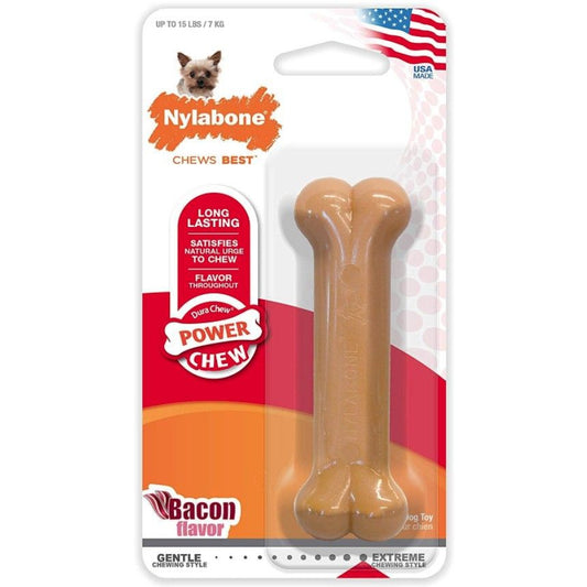 Nylabone Dura Chew Durable Dog Bone - Bacon Flavor-Dog-Nylabone-Petite - Dogs 1-15 lbs-
