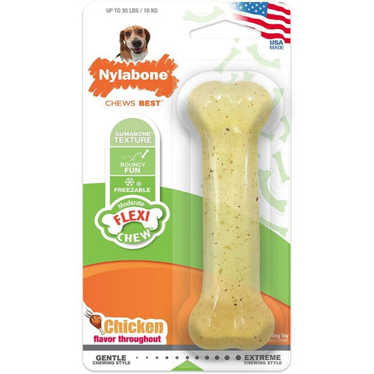 Nylabone Flexi Chew Dog Bone - Chicken Flavor-Dog-Nylabone-Wolf (1 Pack)-