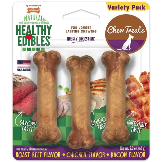 Nylabone Healthy Edibles Wholesome Dog Chews - Variety Pack-Dog-Nylabone-Petite (3 Pack)-