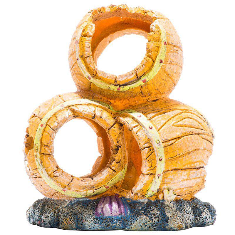 GloFish Barrels Aquarium Ornament-Fish-GloFish-Large (3.9"L x 3.7"W x 5.3"H)-