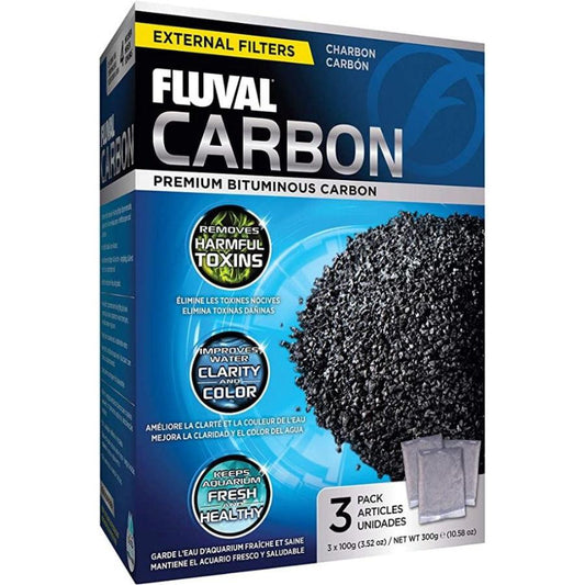 Fluval Carbon Bags-Fish-Fluval-3 x 100 Gram Bags (3 Pack)-