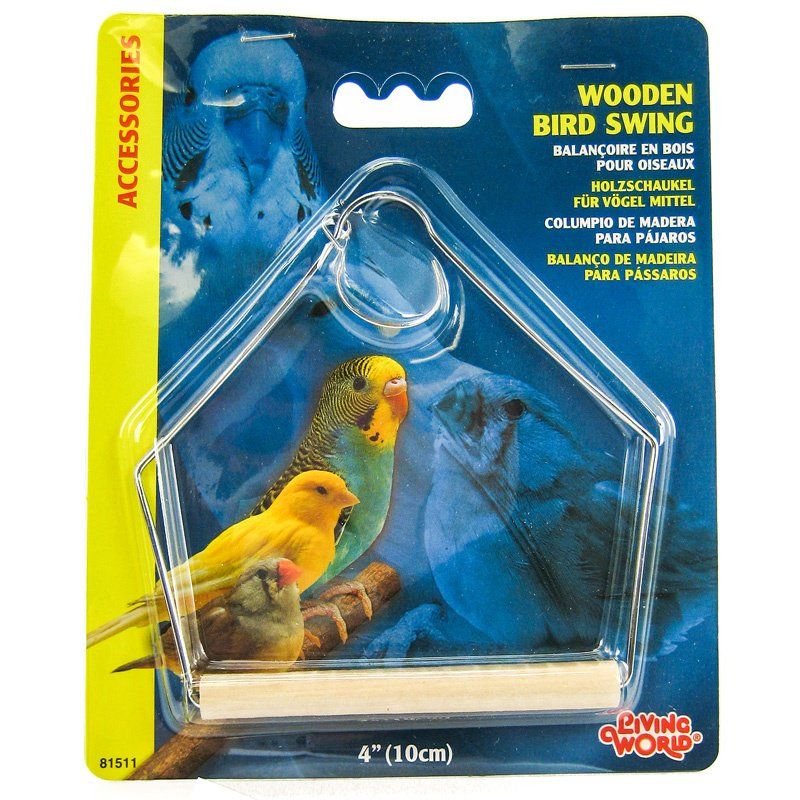 Living World Wood Perch Bird Swings-Bird-Living World-4" Long x 5" High-