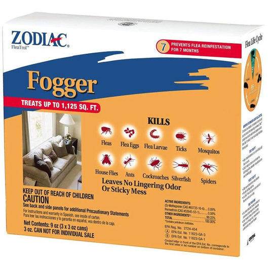 Zodiac Flea & Tick Fogger-Dog-Zodiac-3 oz Cans (3 Pack)-