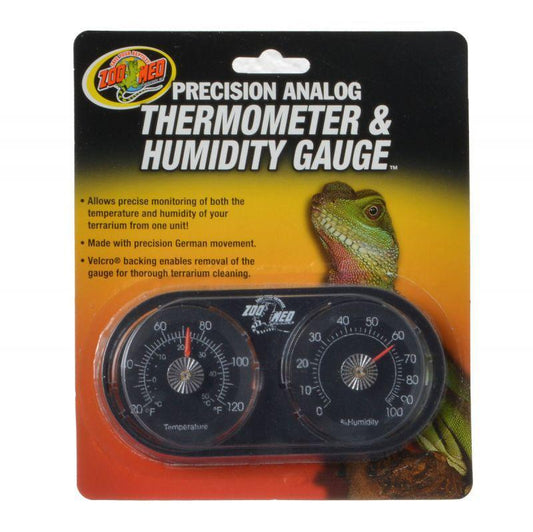 Zoo Med Precision Analog Thermometer & Humidity Gauge-Reptile-Zoo Med-Analog Thermometer & Humidity Gauge-