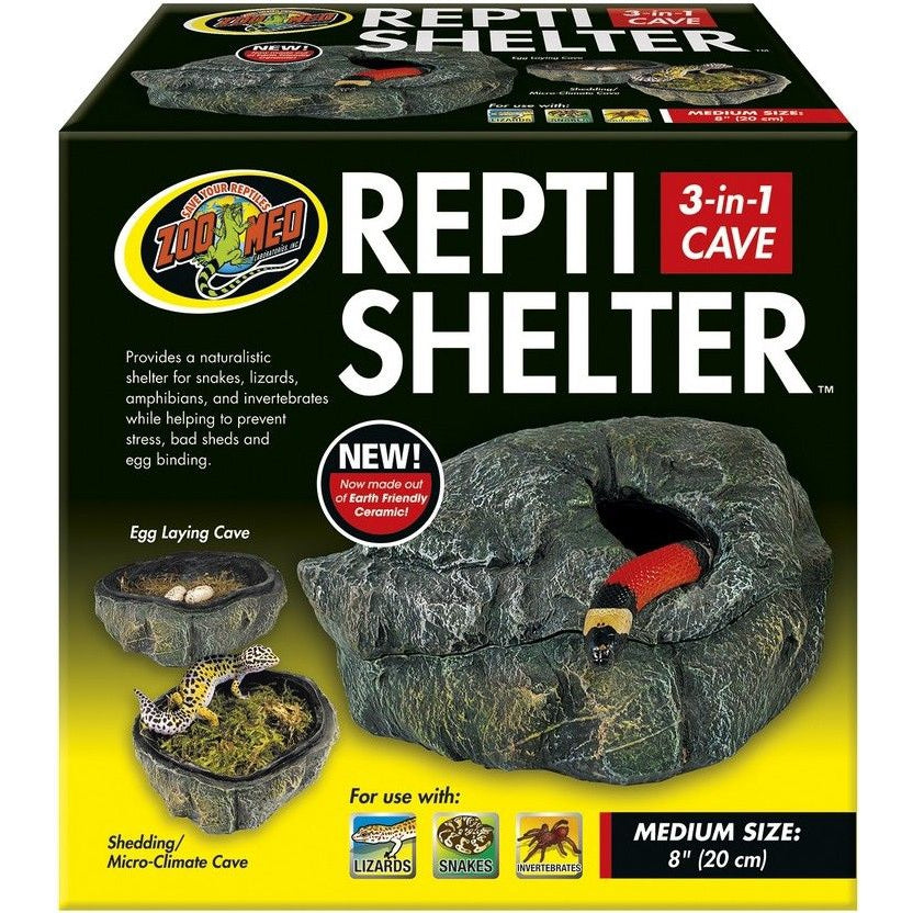 Zoo Med Repti Shelter 3 in 1 Cave-Reptile-Zoo Med-Medium - 8" Diameter-