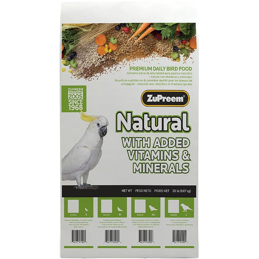 ZuPreem Natural Blend Bird Food - Cockatiel-Bird-ZuPreem-Medium (20 lbs)-