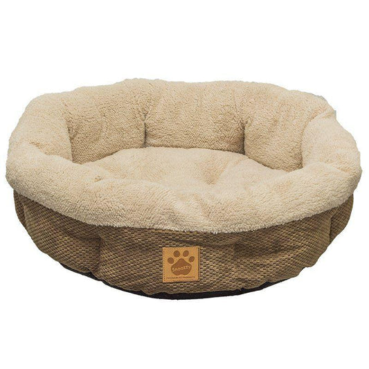 Precision Pet Natural Surroundings Shearling Dog Donut Bed - Coffee-Dog-Precision Pet-21" Diameter x 5" High-