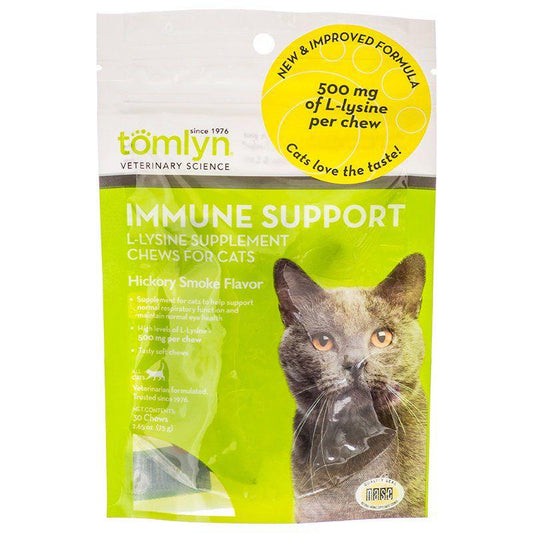 Tomlyn Immune Support L-Lysine Chews for Cats-Cat-Tomlyn-30 Chews - (500 mg L-Lysine per Chew)-