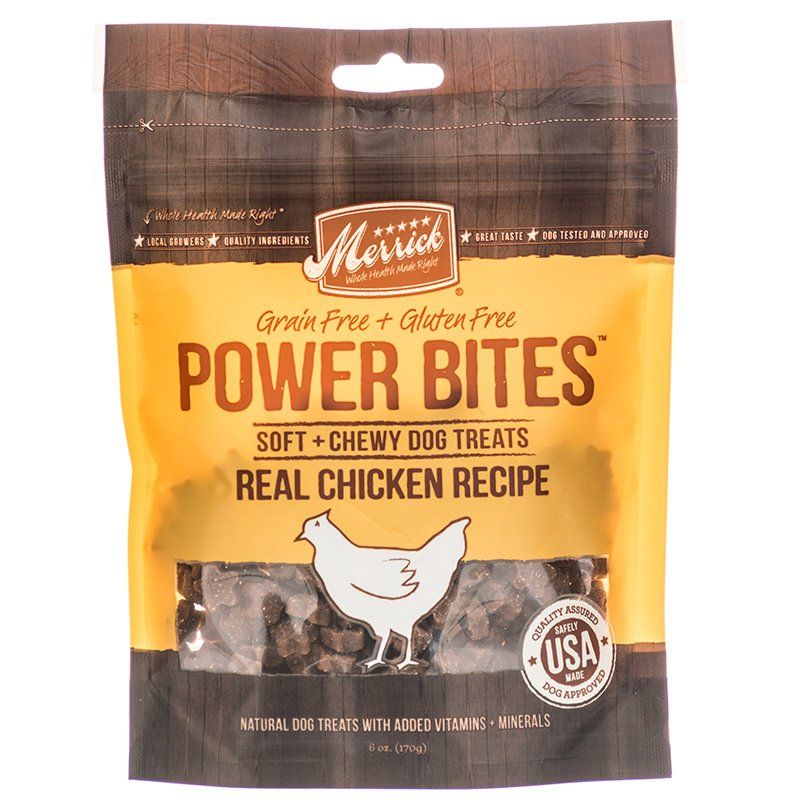 Merrick Power Bites Soft & Chewy Dog Treats - Real Chicken Recipe-Dog-Merrick-6 oz-
