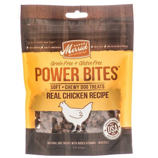 Merrick Power Bites Soft & Chewy Dog Treats - Real Chicken Recipe-Dog-Merrick-6 oz-