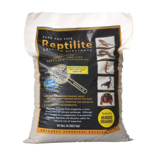 Blue Iguana Reptilite Calcium Substrate for Reptiles - Natural White-Reptile-Caribsea-40 lbs - (4 x 10 lb Bags)-