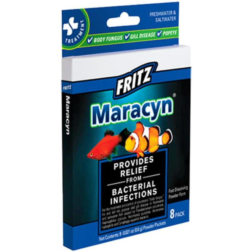 Fritz Maracyn Bacterial Treatment Powder for Freshwater and Saltwater Aquariums-Fish-Fritz Aquatics-8 Count-