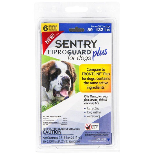 Sentry Fiproguard Plus IGR for Dogs & Puppies-Dog-Sentry-X-Large - 6 Applications - (Dogs 89-132 lbs)-