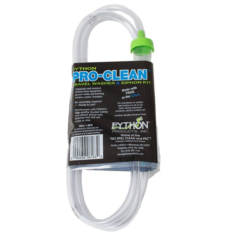 Python Pro-Clean Gravel Washer & Siphon Kit-Fish-Python Products-Mini - Aquariums up to 10 Gallons - (6"L x 1"D)-