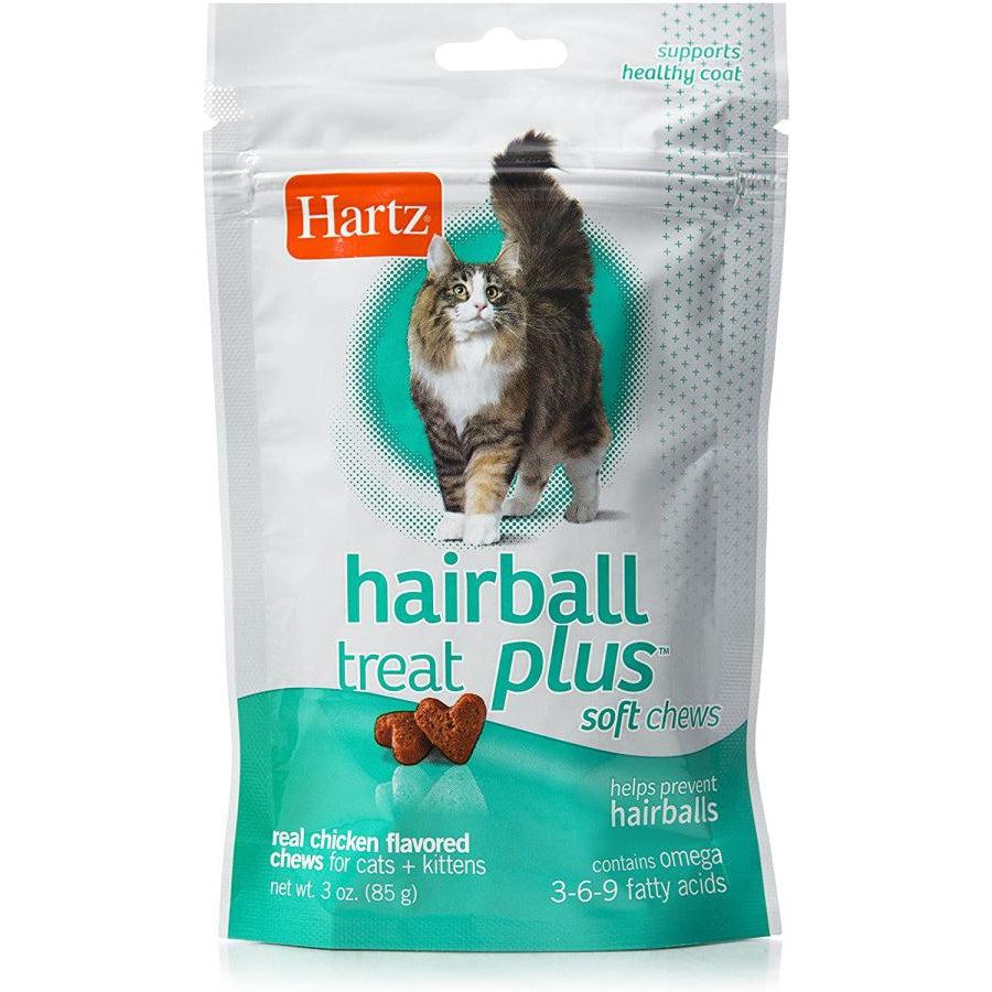 Hartz Hairball Remedy Plus Cat & Kitten Soft Chews - Savory Chicken Flavor-Cat-Hartz-3 oz-