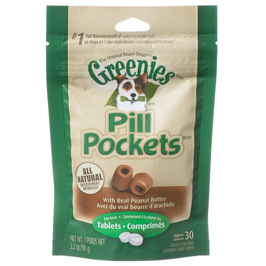 Greenies Pill Pocket Peanut Butter Flavor Dog Treats-Dog-Greenies-Small - 30 Treats (Tablets)-