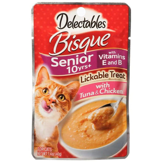 Hartz Delectables Bisque Senior Lickable Cat Treats - Tuna & Chicken-Cat-Hartz-1.4 oz-
