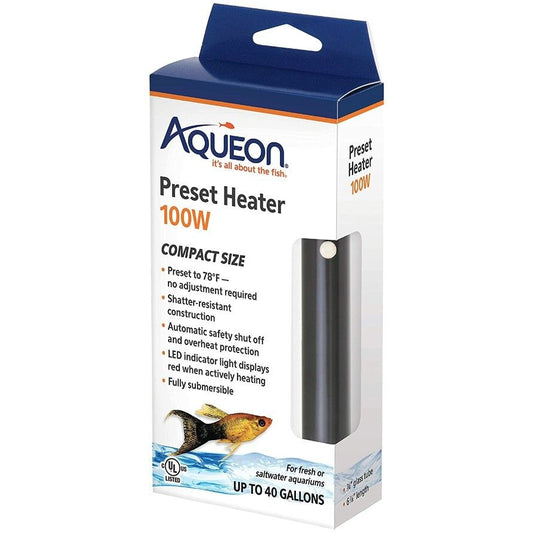 Aqueon Preset Aquarium Heater-Fish-Aqueon-100 Watt (Aquariums up to 30 Gallons)-