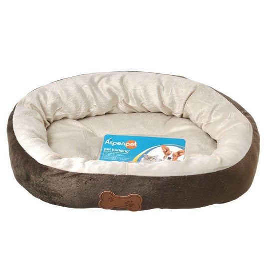 Aspen Pet Oval Nesting Pet Bed - Brown-Dog-Aspen Pet-20"L x 16"W-