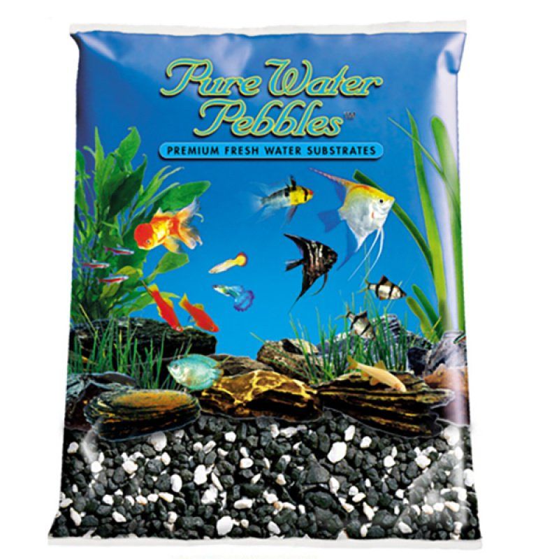 Pure Water Pebbles Aquarium Gravel - Salt & Pepper-Fish-Pure Water Pebbles-25 lbs (3.1-6.3 mm Grain)-