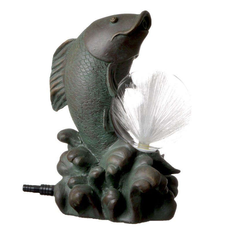 Beckett Solar Optic Fish Pond Spitter-Fish-Beckett-6.8"L x 5"W x 10"H-