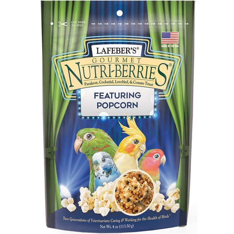 Lafeber Gourmet Nutri-Berries with Popcorn for Parakeet, Cockatiel & Conures-Bird-Lafeber-4 oz-