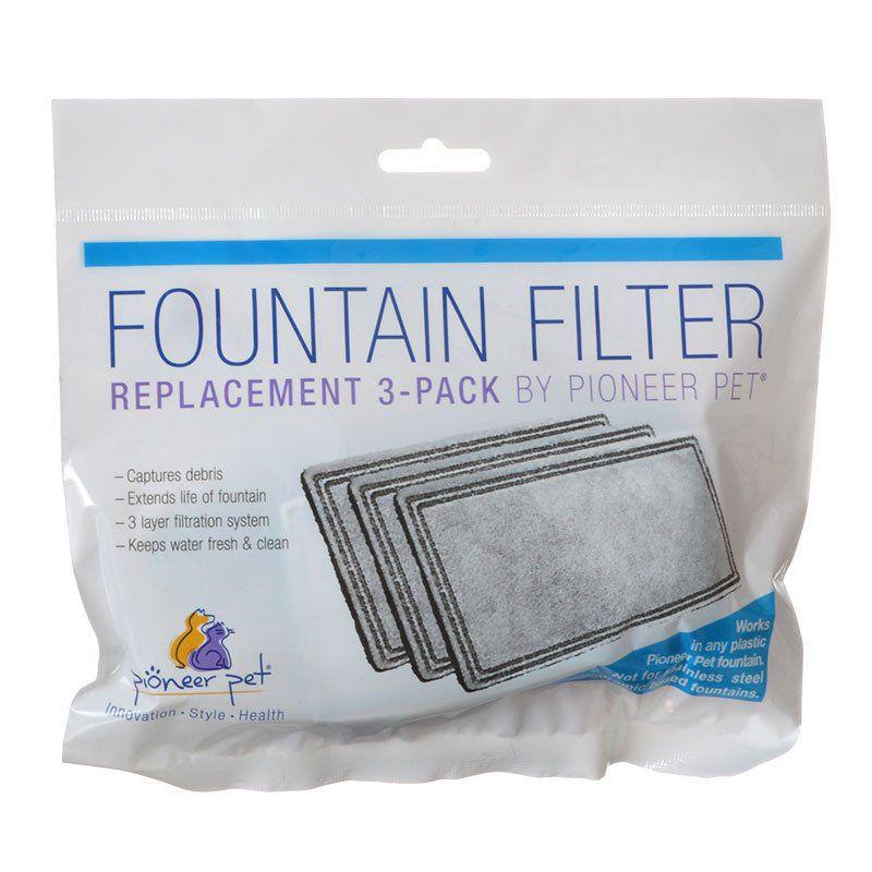 Pioneer Replacement Filters for Plastic Raindrop and Fung Shui Fountains-Cat-Pioneer Pet-3 Pack-