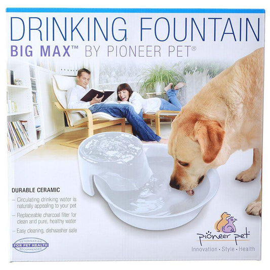 Pioneer Big Max Ceramic Drinking Fountain - White-Animals & Pet Supplies-BimBimPet-