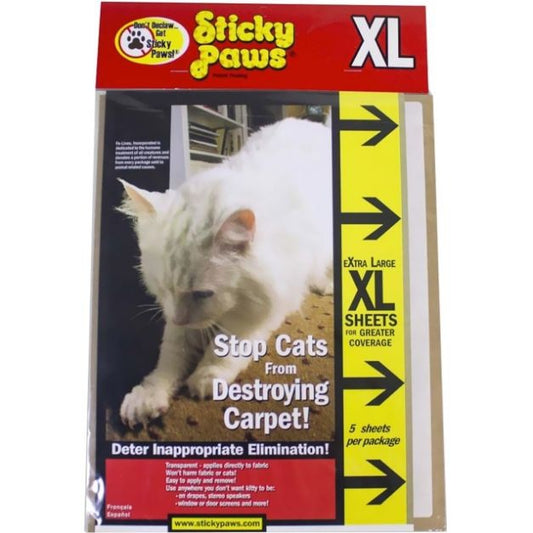 Pioneer Sticky Paws XL Sheets-Cat-Pioneer Pet-5 Pack - (9"L x 12"W)-