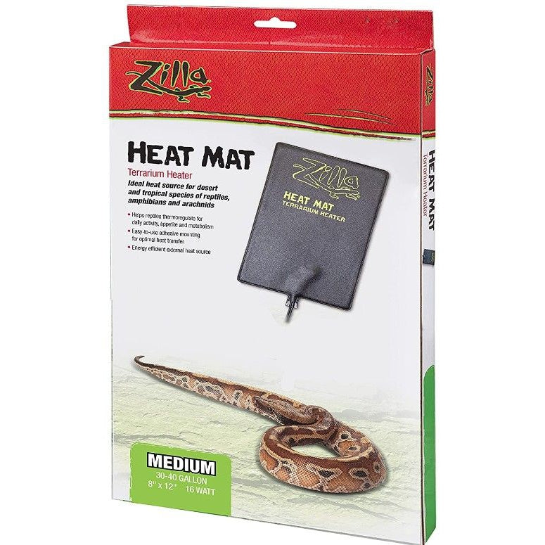 Zilla Heat Mat Terrarium Heater-Reptile-Zilla-Medium - 16 Watt - 30-40 Gallon Tanks-