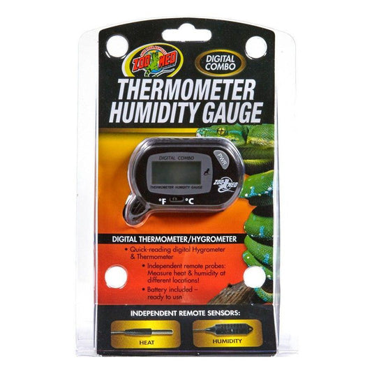 Zoo Med Digital Combo Thermometer Humidity Gauge-Reptile-Zoo Med-1 Pack-