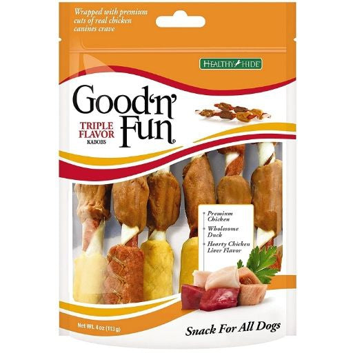 Healthy Hide Good 'n' Fun Triple-Flavor Kabobs - Chicken, Duck & Beef Liver-Dog-Healthy Hide-4 oz-