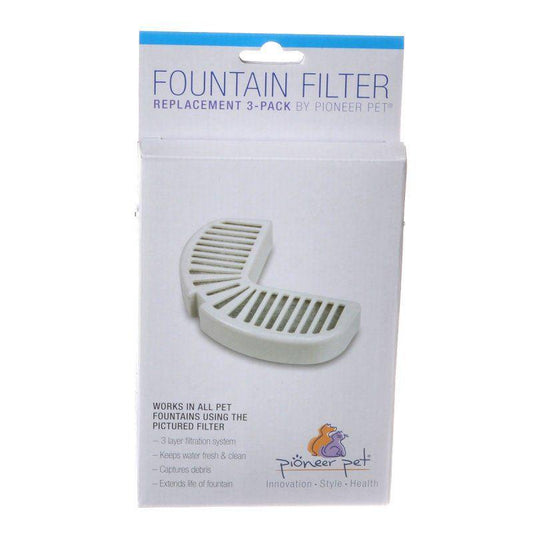 Pioneer Replacement Filters for Stainless Steel and Ceramic Fountains-Cat-Pioneer Pet-3 Pack-