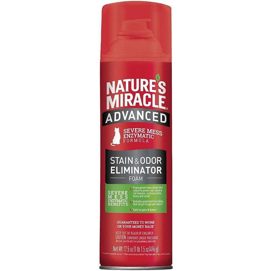 Nature's Miracle Just for Cats Advanced Enzymatic Stain & Odor Eliminator Foam-Cat-Natures Miracle-17.5 oz-